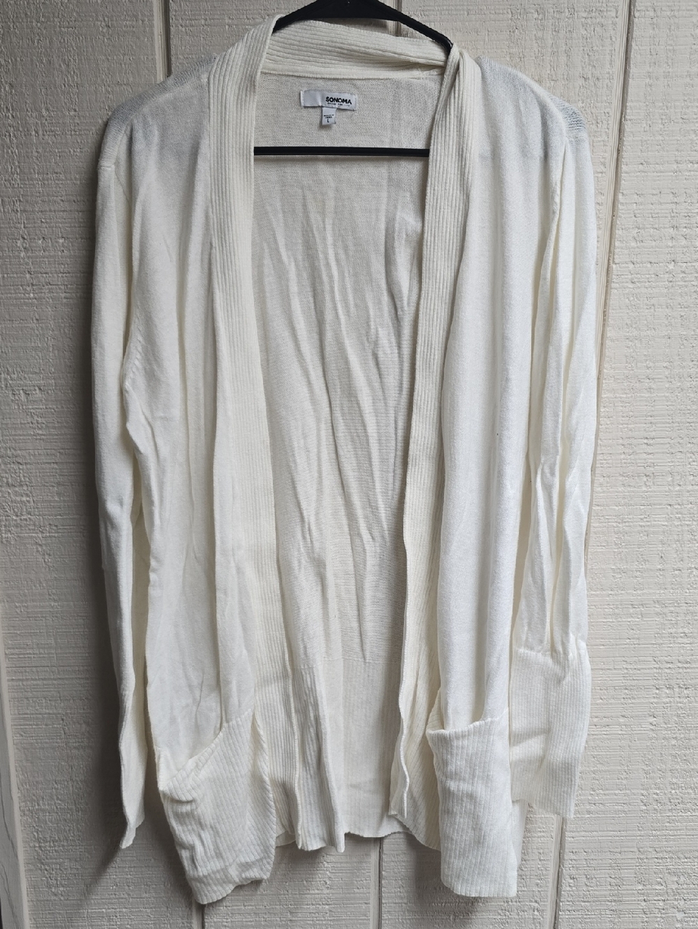 Sonoma Cream Open Cardigan with Front Pockets